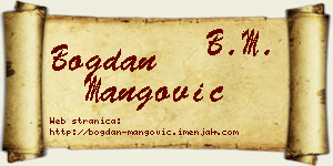 Bogdan Mangović vizit kartica